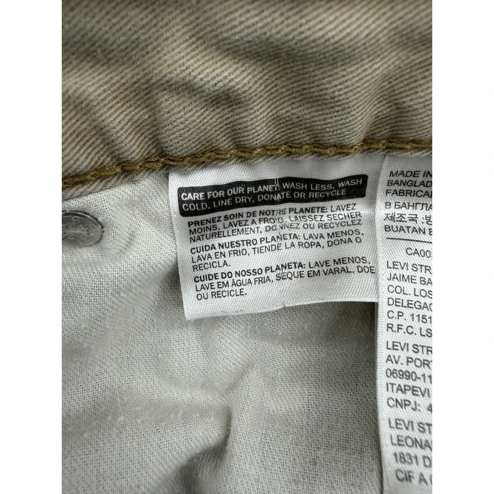 Levi's 508 Jeans Mens 34x34 Khaki Tan Pants Zip Fly Cotton (34x32 Measured)